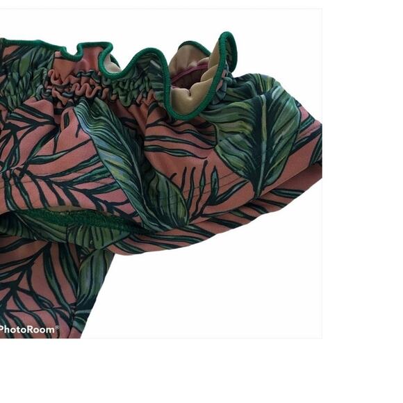 ModCloth High Dive Tropical Capped Sleeve Swim Top XL - Picture 10 of 15